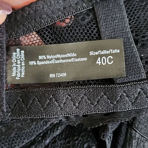 René Rofé black padded lace bra 40C, NWOT - Picture 5 of 7
